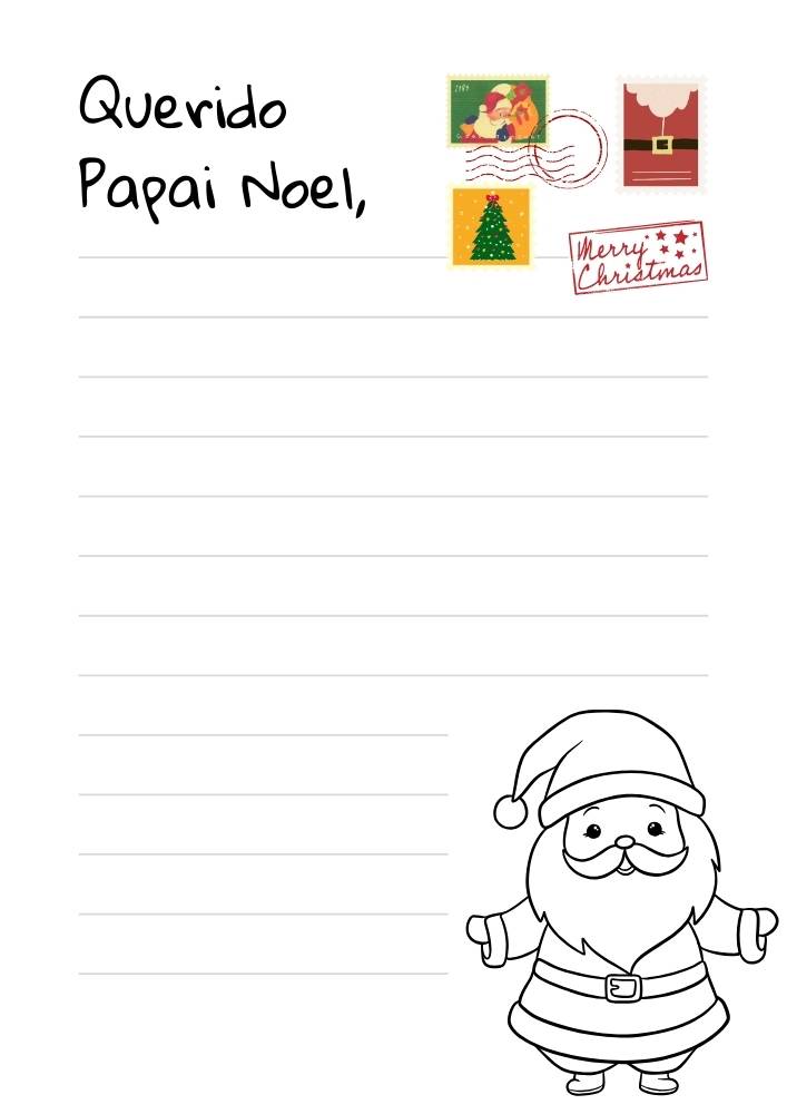 Carta Papai Noel para imprimir 